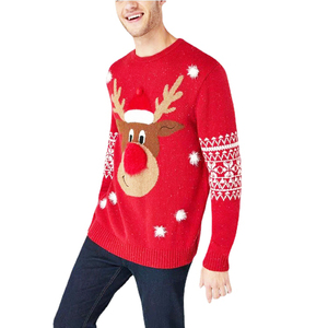 <span class=keywords><strong>Pull</strong></span> de Noël à col rond et manches longues en jacquard vintage unisexe pour hommes et femmes, vêtements de saison d'hiver - Product Image 3