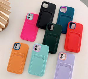 Funda con ranura para tarjeta para <span class=keywords><strong>iPhone</strong></span> 13 pro max, carcasa de teléfono móvil de alta calidad a prueba de golpes de TPU PC de silicona con recubrimiento de goma - Product Image 3