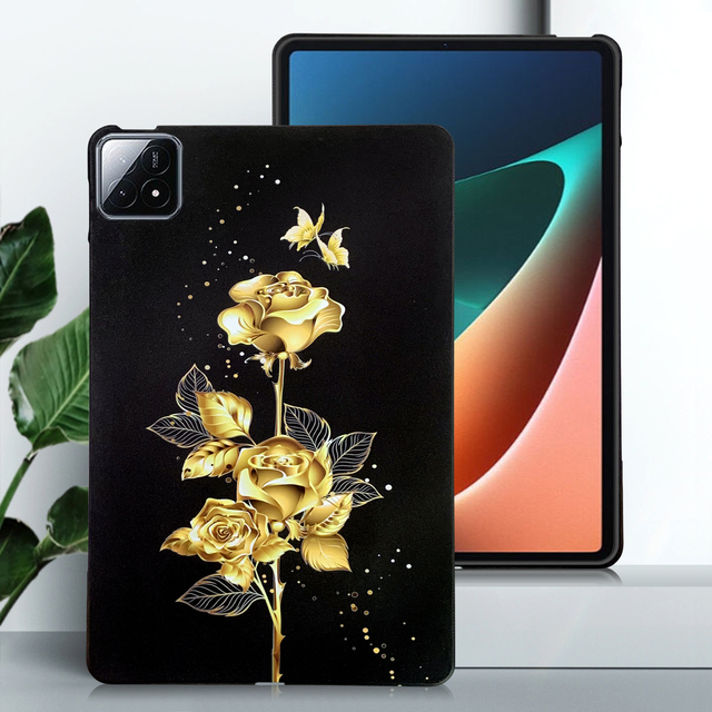 Painted Patterns Soft Silicone Back Tablet Case for iPad Mini 2021 Mini 6 TPU Cover Flexible Black Shell Back Cover
