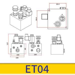 Venda Direta de Fábrica Bloco de Controle de Duas Velocidades ET04-03SV Grupo de Válvulas Hidráulicas 300bar 20 Gpm para Elevador - Product Image 4