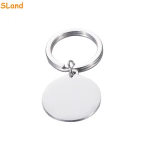 SLand Jewelry Pro Supplier wholesale stainless steel gourd round circle shaped metal key chains blank for DIY engraving