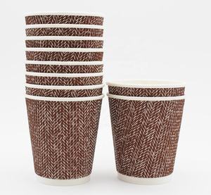 Tazza da Caffè Ecologica Usa e Getta Hunan <span class=keywords><strong>Lido</strong></span>, 8oz, in Carta Kraft Ondulata Personalizzabile - Product Image 1