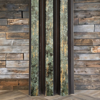 Vente chaude Écologique 5 Pouces 3D Panneau Mural Installation Facile PS Persiennes De Charbon De Bois Étanche Décoratif En Plastique Mur Villa