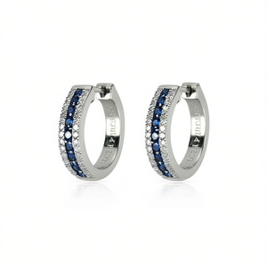 Pendientes de Aro Keo de Eslovaquia, Chapados en Rodio, Verdes, Corte Brillante Redondo, Engaste en Canal, Joyería Clásica de Moda para Fiesta de Mujer - Product Image 1