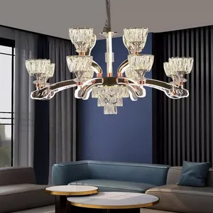 Lustre de led estilo luxuoso, decoração moderna para sala de estar, para quarto