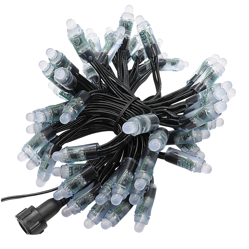 DC12V WS2811 Bullet Led Pixel Lights IP68 Waterproof PVC CRI85 Dimmable Garden String Light 2700K Soft Warm White 3-Year