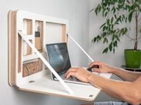 Bureau mural pliable en contreplaqué minimaliste personnalisé, gain de place, durable et portable