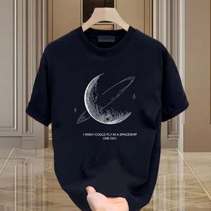 T-shirt girocollo a maniche corte in puro cotone pesante, con stampa cartoon, per giovani, uomo e donna, moda estiva, stile streetwear, vestibilità ampia - Product Image 1