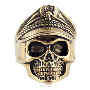 Military Cap Skull <b>Ring</b> Stainless Steel Men's Punk Jewelry Gift 21016 - Product Image 3