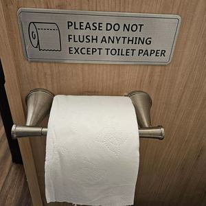 Ne rien rincer sauf le papier toilette signe salle de bain ne pas rincer règles salle de bain signe auto-adhésif pour les affaires et la maison - Product Image 5