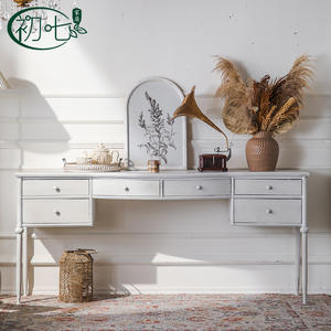 French Style <b>Console</b> <b>Table</b> <b>Marble</b> Top White Entryway Living Room Furniture - Product Image 3