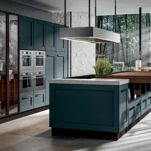 Kabinet Dapur Modern Pintu Panel Baja Antikarat Rak Penyimpanan Dapur/Rak Tavolo Cucina dengan Peralatan Dapur Lainnya