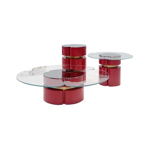 ชุดห้องนั่งเล่นหรูหราทันสมัยโต๊ะกาแฟดีไซน์แบบมินิมอลโต๊ะกาแฟแก้ว - Product Image 5