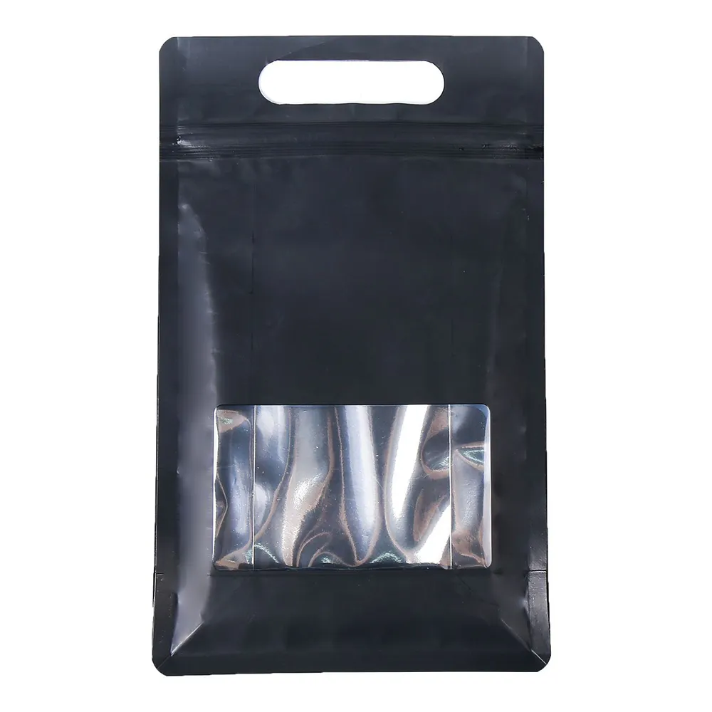 Bolsa de alumínio para chá, saco de armazenamento de folha de alumínio preta fosca para doypack mylar