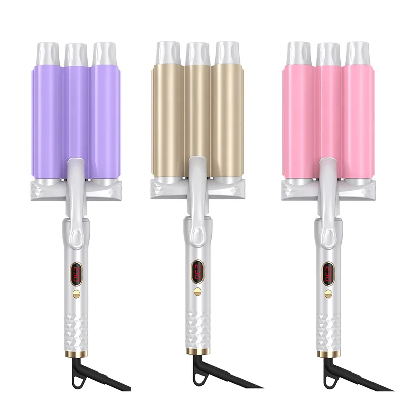 Custom rotating ceramic Ionic big wave curler automatic LCD curling iron,hair curler,hair styling tools