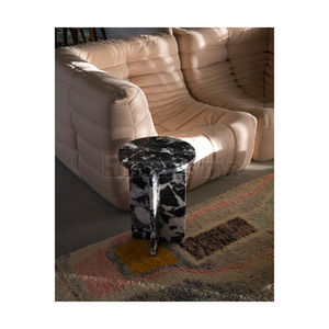 Newstar โต๊ะข้างเตียงทรงกลมสีดำสไตล์นอร์ดิกทันสมัยโต๊ะกาแฟหินอ่อนดีไซน์โบราณขนาดใหญ่ - Product Image 4