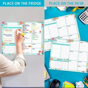 Bloc-notes magnétique hebdomadaire OEM avec suivi des habitudes, 53 feuilles, 10"x8", liste de tâches, planificateur de bureau et calendrier pour réfrigérateur, pour la maison et le bureau - Product Image 2
