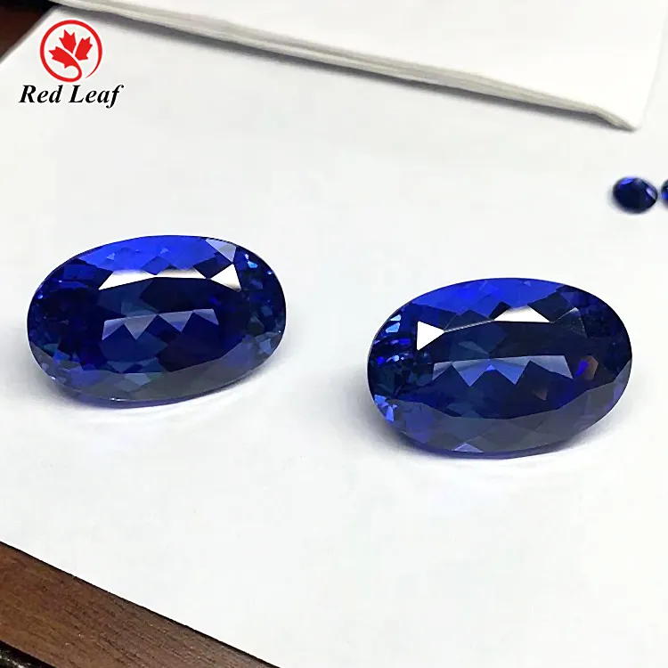 Redleaf Perhiasan GRC Batu Permata Berharga Sertifikasi GRC Batu Permata Biru Royal Bentuk Oval Safir Tumbuh
