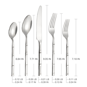 Juego de Cubiertos de Acero Inoxidable al por Mayor, 5 Piezas, Juego de Cubiertos Plateados con Acabado Espejo para Bodas - Product Image 2