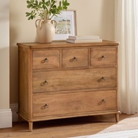 Buffet moderne personnalisé en bois massif naturel avec 5 tiroirs, commode en MDF laqué, design plat, armoire d'entrée