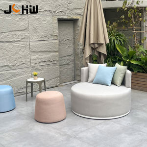 Divano da Giardino Moderno Rotondo in Tessuto Resistente ai Raggi UV con Cuscini Impermeabili e Confortevoli per Villa, Patio, Hotel e Giardino - Product Image 3