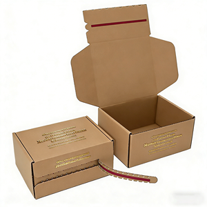 Boîte d'expédition en carton avec logo personnalisé, bande de fermeture éclair, bande adhésive pour <span class=keywords><strong>l</strong></span>'envoi commercial, bande de déchirure, boîte d'expédition auto-scellante - Product Image 2
