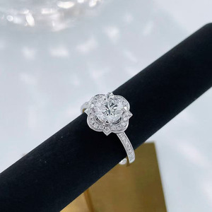 <span class=keywords><strong>Anillo</strong></span> de Diamantes Cultivados en Laboratorio con Flor Exquisita Romántica Star River, Platino PT950, <span class=keywords><strong>Anillo</strong></span> de Compromiso y Boda para Mujer, Joyería Fina, Alianza Nupcial - Product Image 3