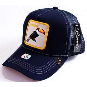 Casquette de camionneur Sbourne réglable en maille à 6 panneaux avec broderie motif toucan, unisexe, décontractée - Product Image 1