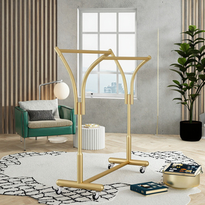Porte-manteau en métal sur pied pas cher d'usine, intérieur/extérieur, moderne, rangement pour vêtements, literie, salon - Product Image 6