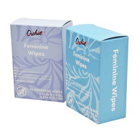 Cajas de Cartón para Toallitas Húmedas Portátiles Ecológicas con Logotipo Personalizado de Marca Privada, Impresión de Cajas de Papel Azul para Uso Personal
