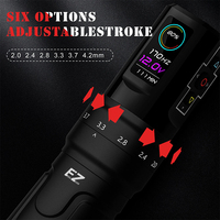 Machine à tatouer sans fil EZ P3 Pro en gros avec entraînement oscillant, course réglable de 2,0 à 4,2 mm, écran OLED, batterie 1600 mAh