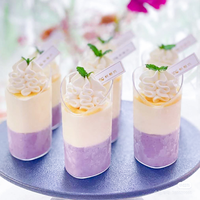 Tasses à dessert en plastique de qualité alimentaire avec couvercles pour pudding et crème glacée