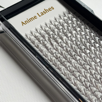 Extensions de cils Anime Noir Mat Effet Cachemire J C D Curl Tower Volume Anime Spike Lashes pour Fournitures d'Extensions de Cils
