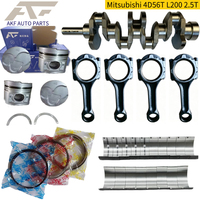 AKF Car Engine 4D56T L200 Auto Engine Systems Crankshaft Connecting Rod Piston & Rings Bearings Set for Mitsubishi 2.5T
