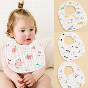 ผ้ากันเปื้อนผ้าฝ้าย100% นุ่มพิเศษสำหรับเด็กทารก8ชั้นซักได้เป็นมิตรกับสิ่งแวดล้อมทารกแรกเกิดกระดุมปิดขายส่งในประเทศจีน - Product Image 3