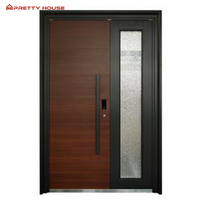 Puerta Pivotante de Aluminio de Seguridad Moderna, Resistente a Huracanes e Impermeable, para Uso Comercial, Apartamentos y Salas de Estar