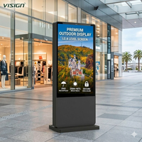 Layar Digital Signage Komersial Luar Ruangan 55 65 75 Inci, Tahan Air IP65, Totem Android LCD, Kios Iklan dengan Perangkat Lunak CMS