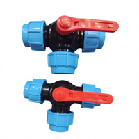 Conector Rápido para Tubo de Água PE 1/2\" 3/4\" 1\" 1.2\" 1.5\" 20/25/32/40/50/63mm Válvula em T