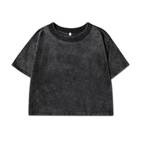 Kaos Wanita Lengan Pendek Model Longgar Vintage Eropa Amerika, Bahan Katun Murni 240g, Motif Snowflake