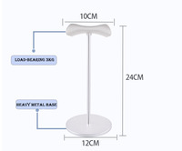 Support de casque en aluminium ISO9001 ISO14001 BSCI, base détachable, style bohème, pour toutes les tailles de casques, finition argentée