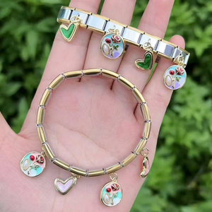 FM-HDT1088 Italian <strong>Module</strong> <strong>Bracelet</strong>,Silver Gold Plated Strap <strong>Bracelet</strong>,Virgin Mary San Benito Cross Charm <strong>Bracelet</strong> Strap Wholesale - Product Image 5