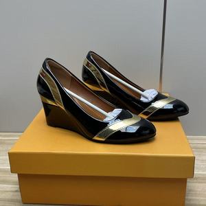 Escarpins sexy à bout fermé et bout rond en cuir verni, talon compensé épais et rembourré, antidérapants, élégants, pour l'hiver et l'été - Product Image 2