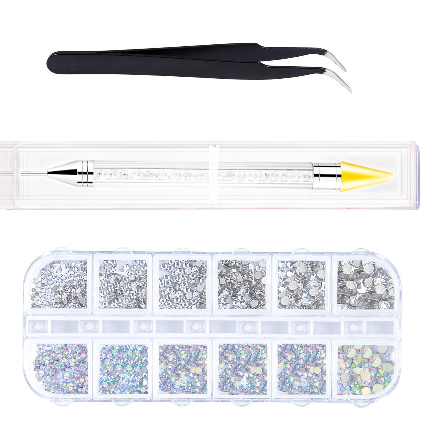 yellow  nail rhinestone set