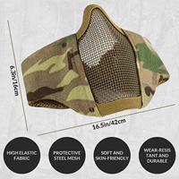 Masque tactique en maille PTG pour l'entraînement au combat, camouflage, équipement de chasse en plein air, équipement de protection, demi-masque tactique