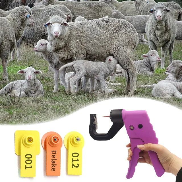 Fazenda Pecuária Uso Laser Impressora Código De Barras QR Cabra Brincos De Ovelha Etiqueta Tag Animal Ear Tags Para Cabra Mutton