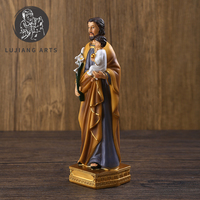 8 pouces Catholique Saint Joseph et Jésus Statue Résine Saint Joseph Sculpture Décoration Saint Joseph et Enfant Jésus Figurine Cadeau Religieux