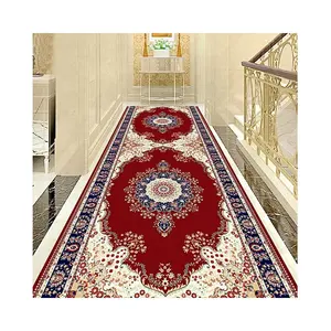 Traditional Red Elegant Floral Lobby Carpet Long Area Rugs Stairway Hallway Corridor Aisle Party Wedding Runner