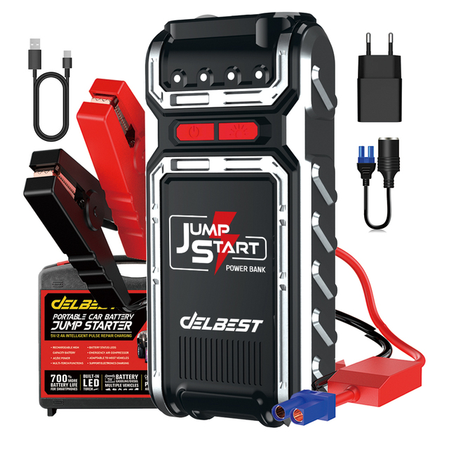 Portable 600A Multi Function Battery Booster Power Bank Tire Inflator 12V Car Jump Starter With Air Compressor