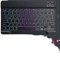 Souris et clavier sans fil rétroéclairés pour tablette PC iOS, Android, Windows, smartphone, mini souris Bluetooth, combinaison clavier
