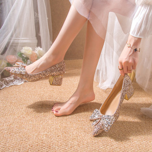 Luxury Crystal Bridal Shoes High <b>Heels</b> Women Elegant Stiletto Prom Evening Party Pumps Custom Bulk Order - Product Image 4